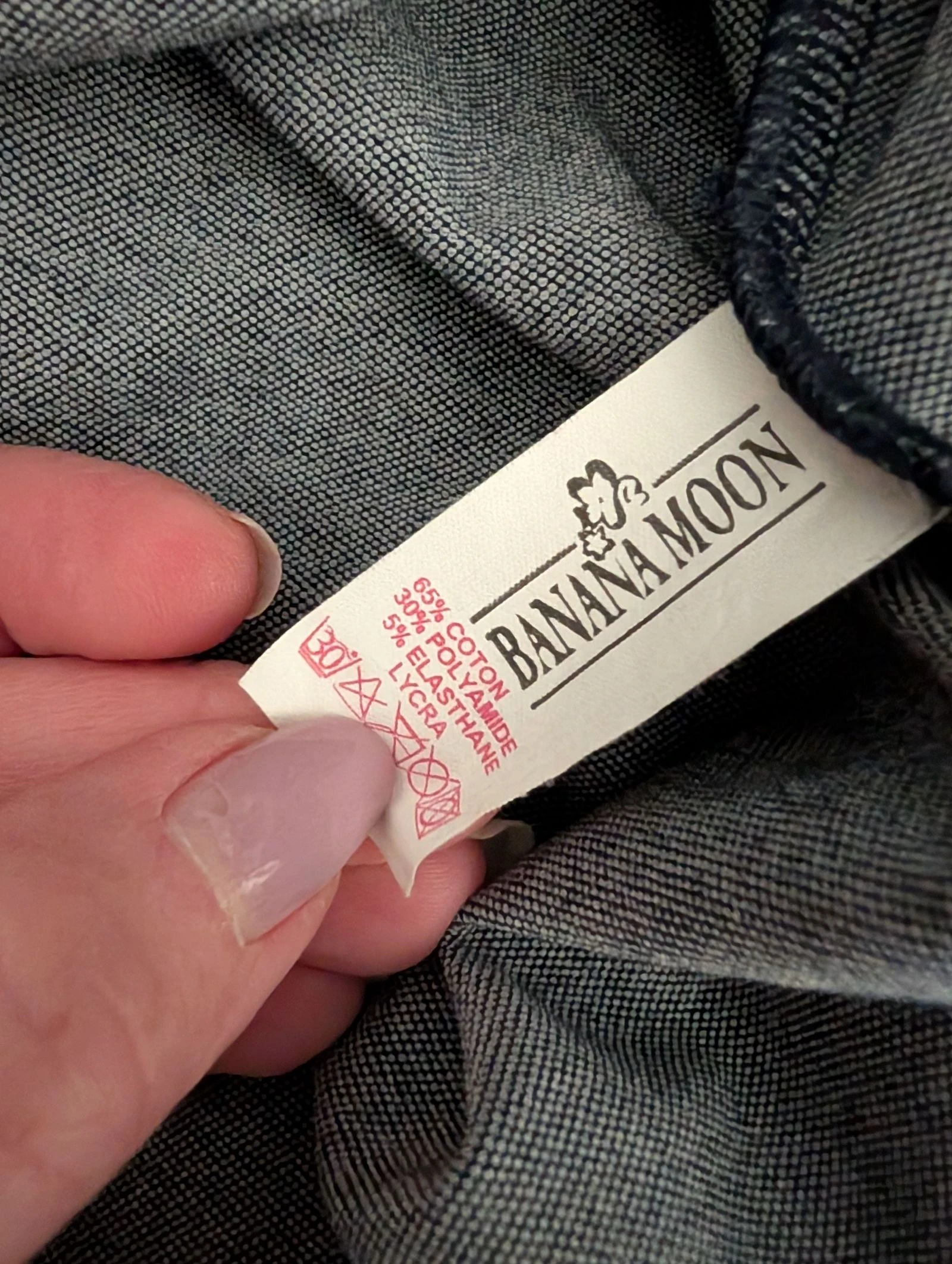Magnificent vintage short denim-style dress / Banana Moon jeans – photo 7